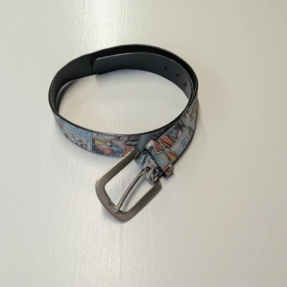 WCM New York Genuine Leather Size Medium Comic Strip Belt